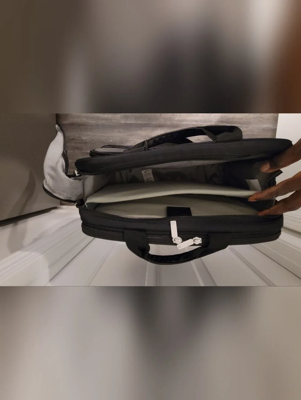 HP Black Laptop Briefcase with Silver Logo Accent